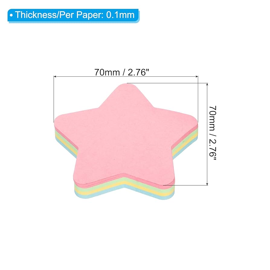 あげち⭐︎ページです Amazon.co.jp: PATIKIL 70 x 70mm 星型付箋 3パッド かわいい
